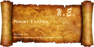 Masan Etelka névjegykártya